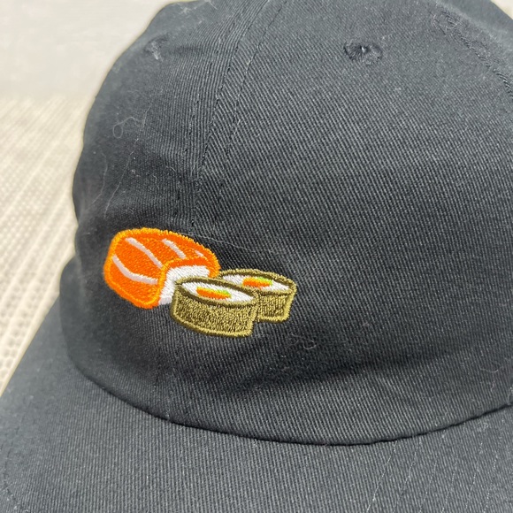 Sushi embroidered dad hat black adjustable adult unisex - Picture 2 of 6